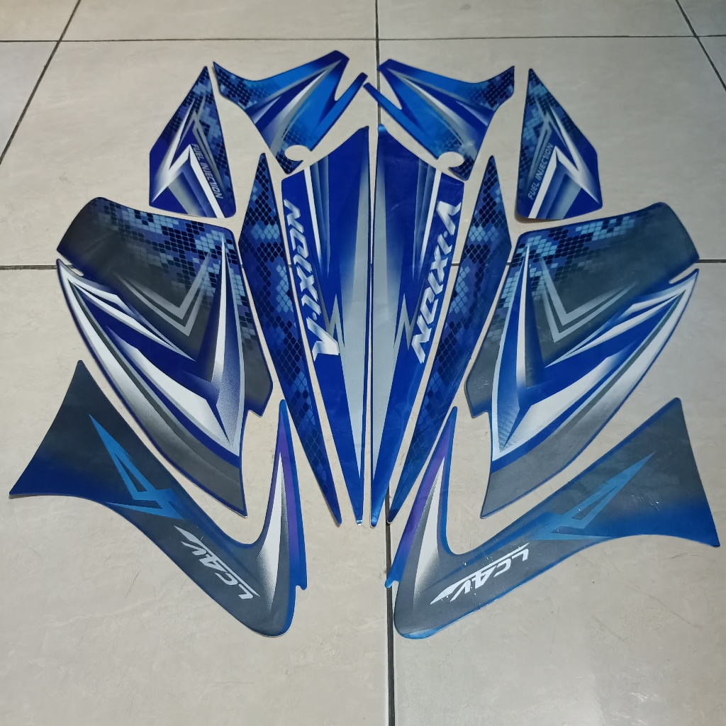 stiker striping yamaha vixion 150 2009 old biru lis body standar berkualitas original