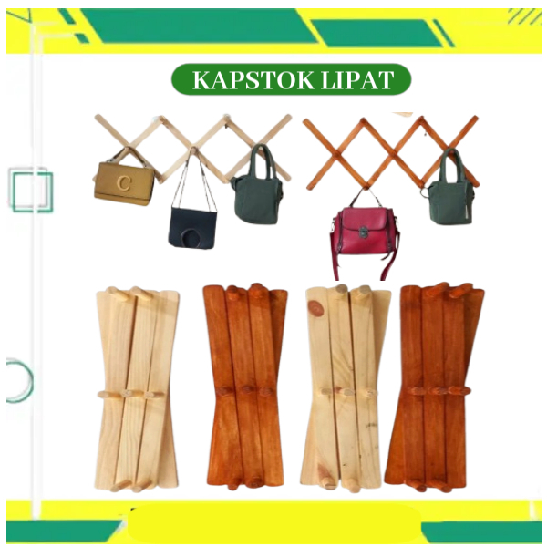 Kapstock kayu lipat / Gantungan tas lipat/ Gantungan baju / gantungan celana /Kapstock baju lipat