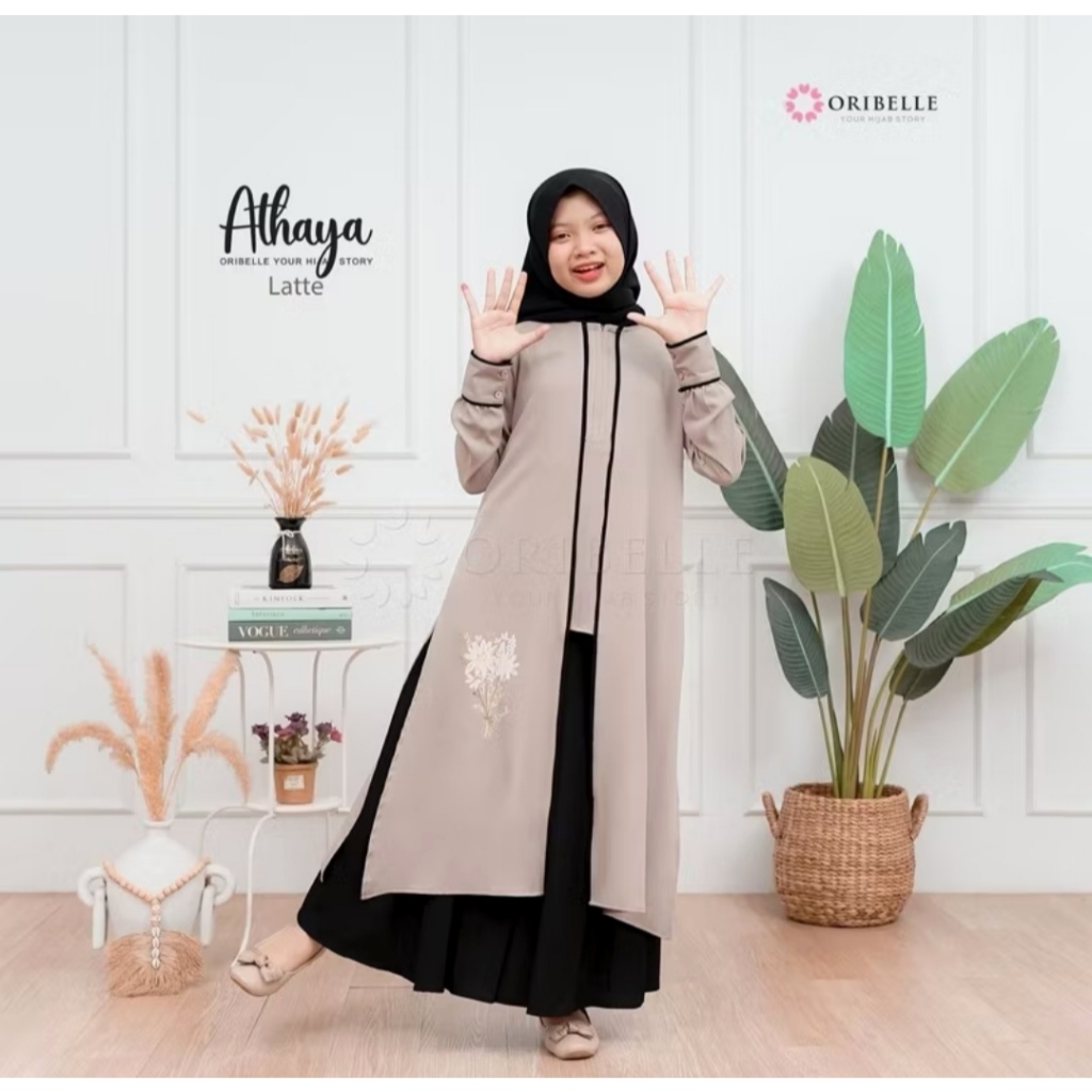 Athya Busana Muslim Anak Perempuan Tanggung Tunik Set Rok Usia 10-15 Tahun Gamis Anak Masakini Kekin