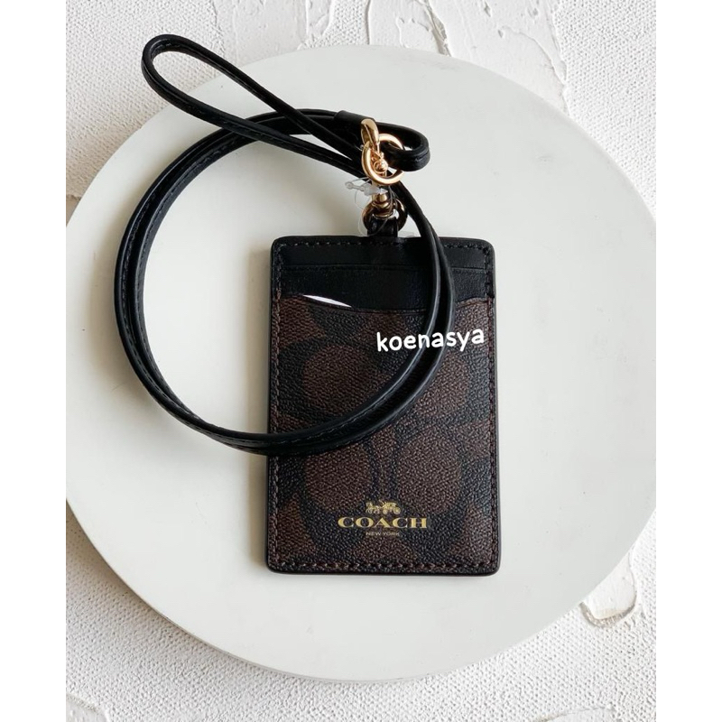 

id case coachoriginal lanyard original brown black mahogany new