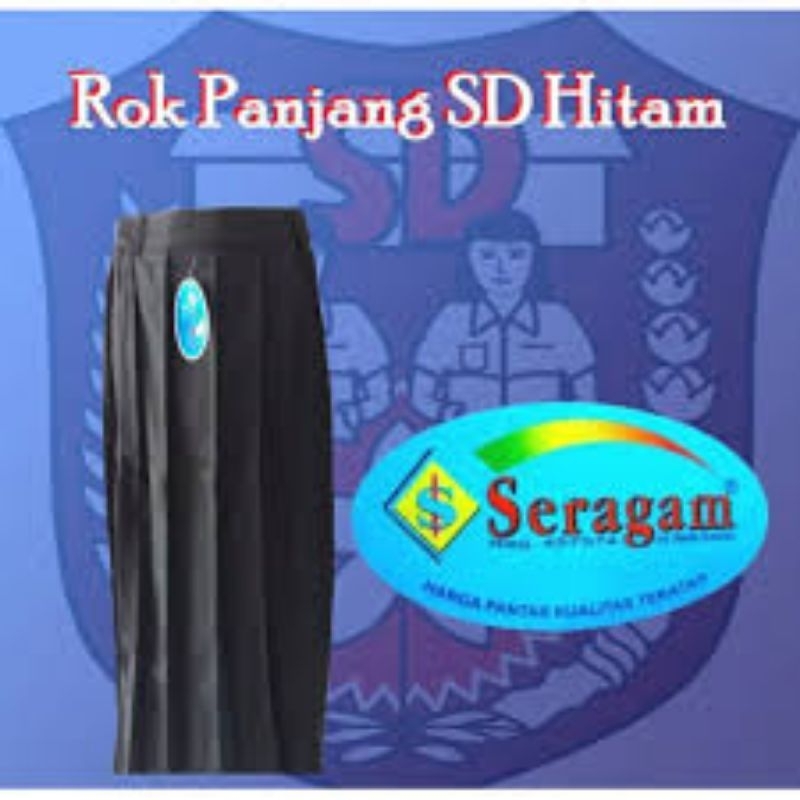 Rok hitam SD,SMP,SMA panjang merek seragam