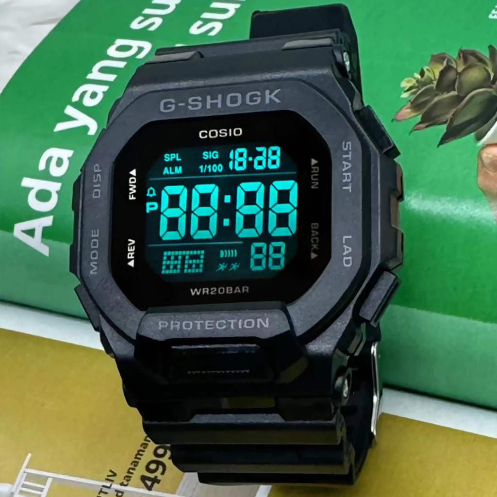 jam tangan anak laki laki casio g shock wr3bar digital rubber keren