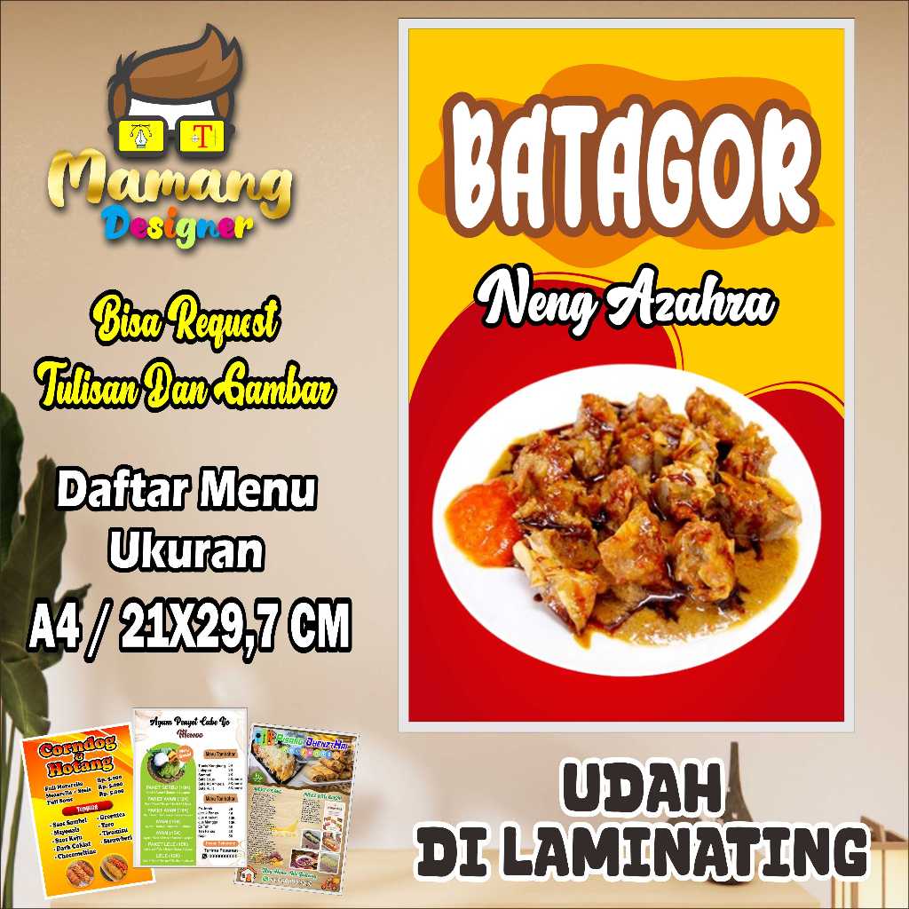 

Cetak Poster Daftar Menu Batagor Bahan Bagus