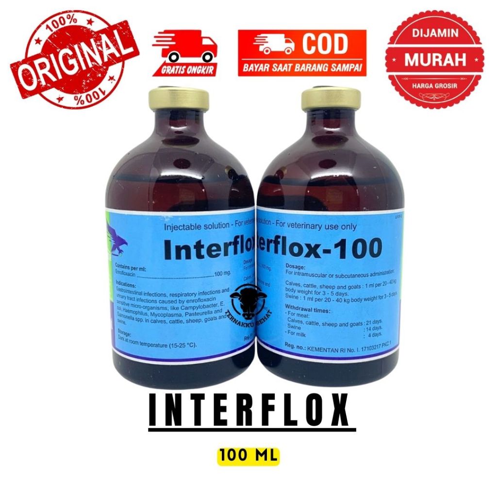 INTERFLOX-100 100ML - Obat Untuk Ternak - Mirip Roxine