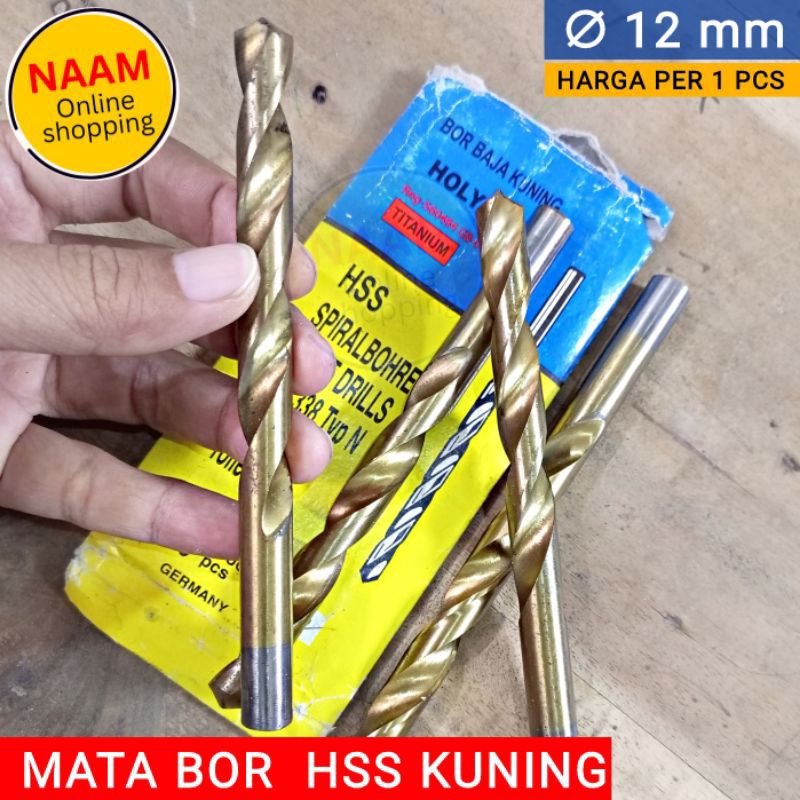 (12MM) MATA BOR HSS KUNING 12MM - MATA BOR BESI & KAYU - MATA BOR 12 MM