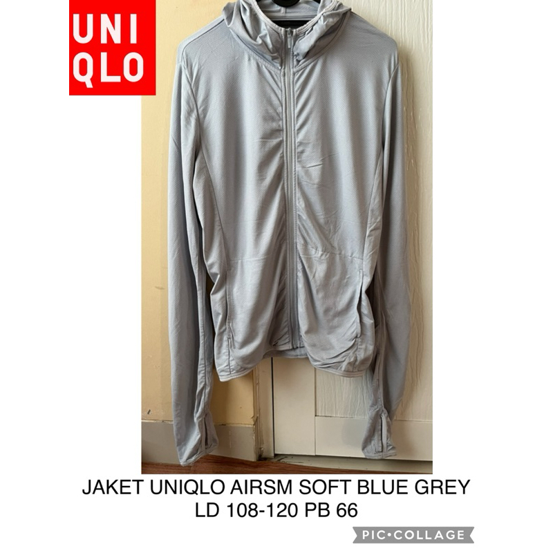 JAKET AIRSM UNIQLO SOFT BLUE