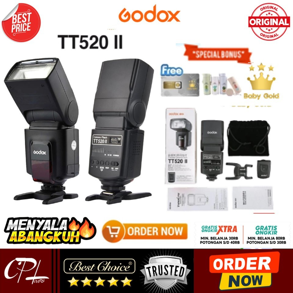 Godox TT520 II Camera Flash + Trigger