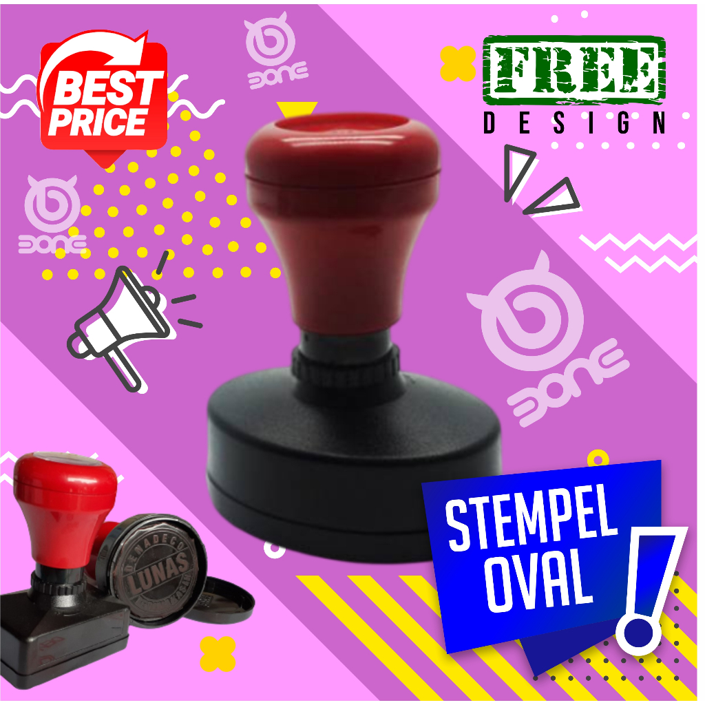 

CAP STEMPEL STAMPLE BENTUK OVAL 2-3 WARNA