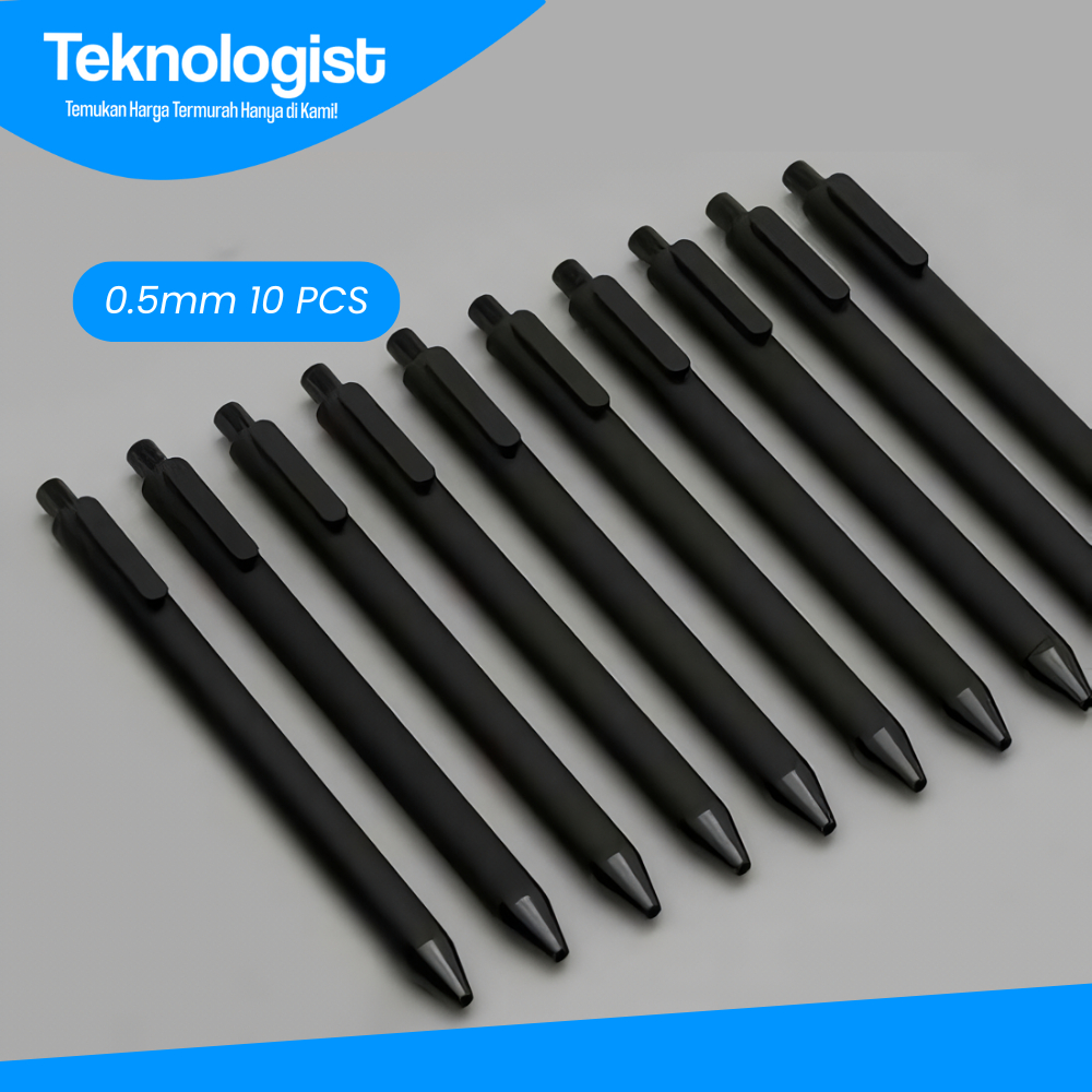 

Pena Pulpen Bolpoin Gel Black Ink 0.5mm 10 PCS