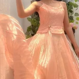 [PRELOVED] Dress Prom Pesta Ulang Tahun Warna Salem/Peach Perempuan