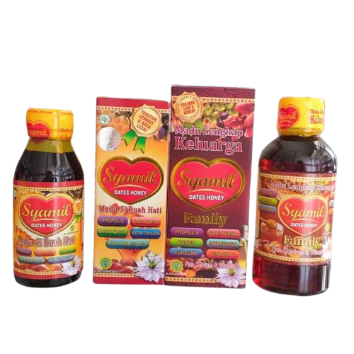 

Madu Syamil Madu Lengkap Keluarga plus Sari Kurma, Propolis, Kalsium, dan Minyak Zaitun