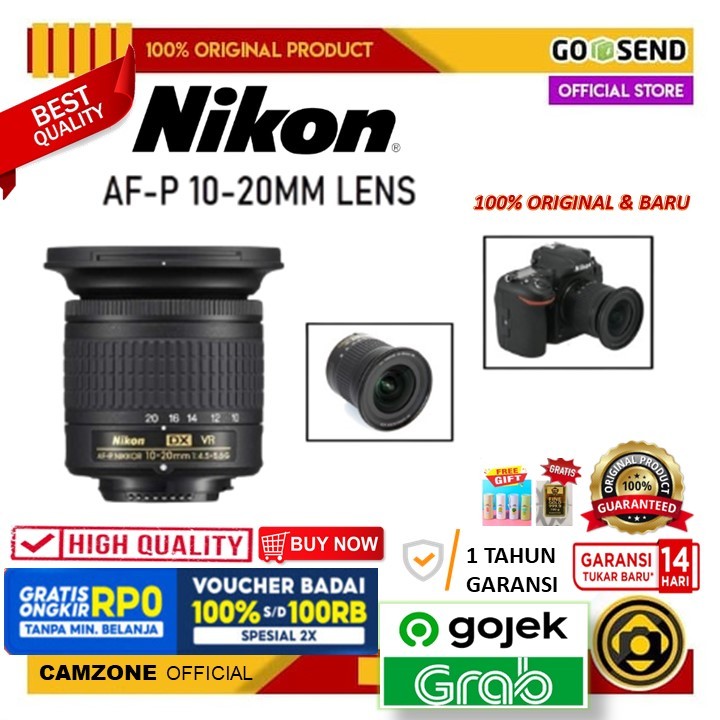 Nikon AF-P DX NIKKOR 10-20mm f/4.5-5.6G VR Lens - Garansi Resmi