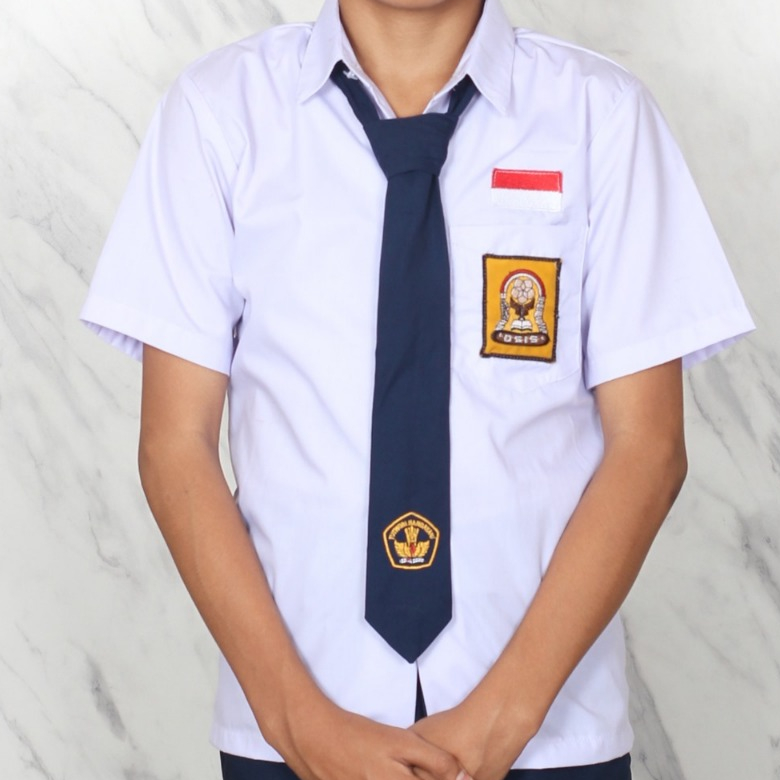 Dasi sekolah smp biru instan siap pakai