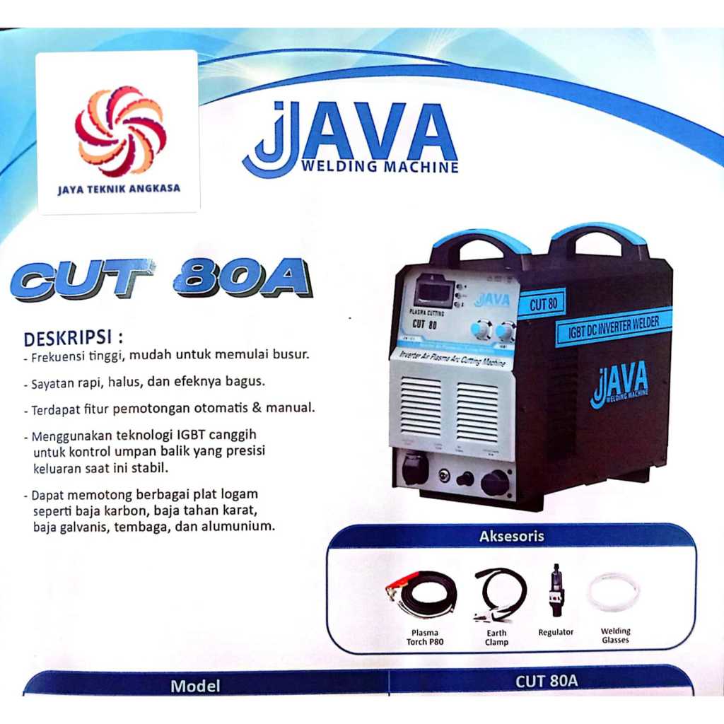 MESIN LAS CUT 80 A JAVA WELDING PERLENGKAPAN LAS