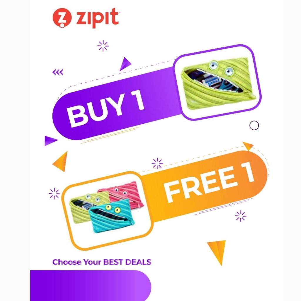

TWIN PACK (BUY 1 GET 1 FREE) Zipit Wildings Jumbo Pouch - Hijau