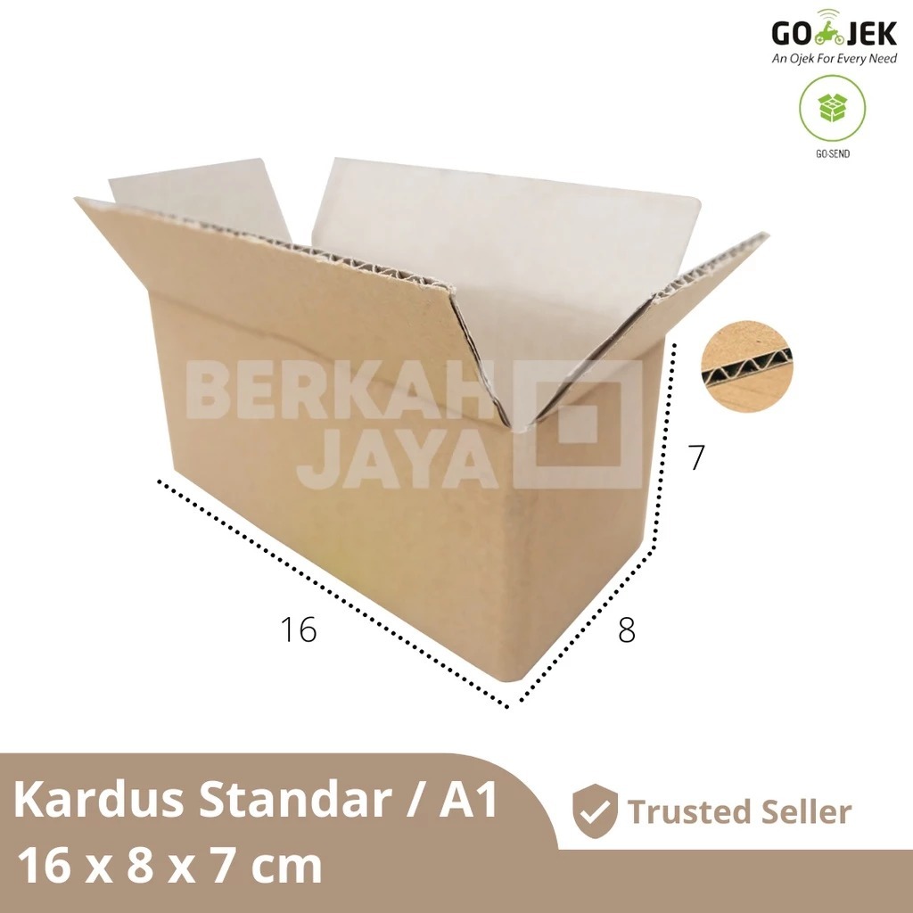 

Kardus 16x8x7 cm / Box / Karton / Packing / Packaging / Kotak / Dus RSC / A1 – 16 x 8 x 7 cm B-Flute