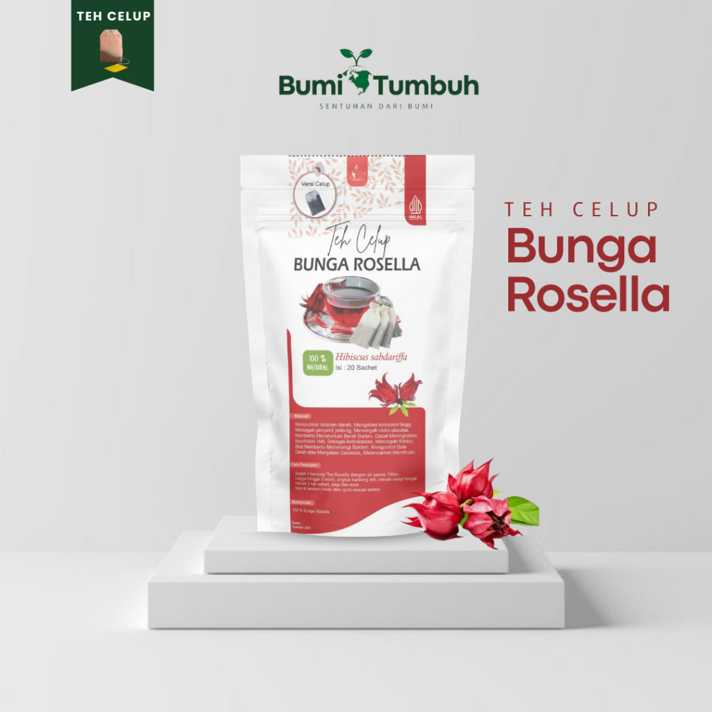 

Bumi Tumbuh - Teh Celup Bunga Rosella 20 Tea Bag - Teh Bunga Rosella Merah Siap Seduh