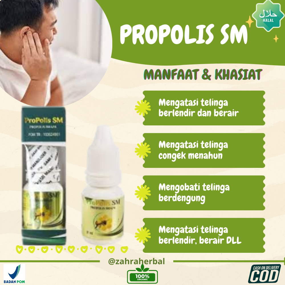Propolis SM Asli Original // Obat Tetes Telinga Obat Herbal Pembersih Telinga