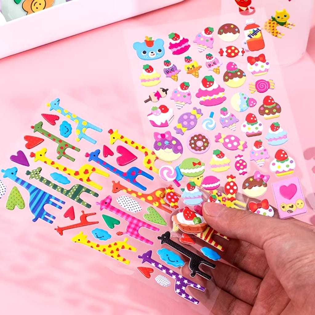(Pilih Motif) Mainan stiker anak 3D Timbul Murah | Stiker Anak Perempuan | Stiker Anak Laki | Stiker