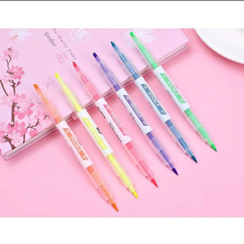 

KTM - Highlighter Stabilo Warna Warni 2in1 2 Arah / Pensil Stabilo Panjang Warna 2 Sisi / Stabilo Set / Pensil Warna Melukis