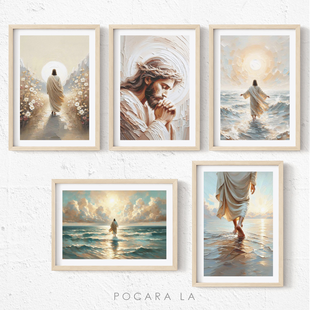 Hiasan Dinding Bingkai Poster Lukisan Yesus Dekorasi Kristen 142