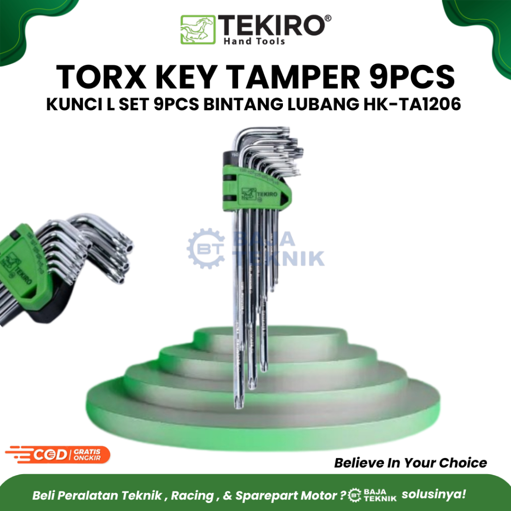 TEKIRO KUNCI L SET 9PCS BINTANG LUBANG HK-TA1206 | TORX KEY TAMPER 9PCS HK-TA1206 TEKIRO