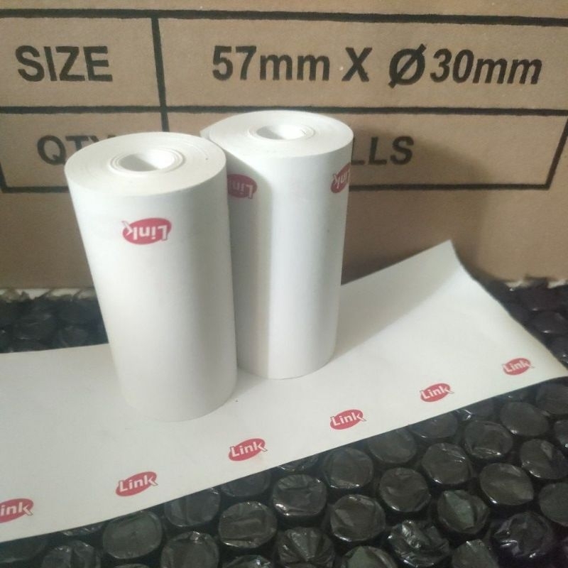 

Kertas Thermal logo link 58mm x 30mm cocok untuk semuah printer bluetooth 58mm Coreless
