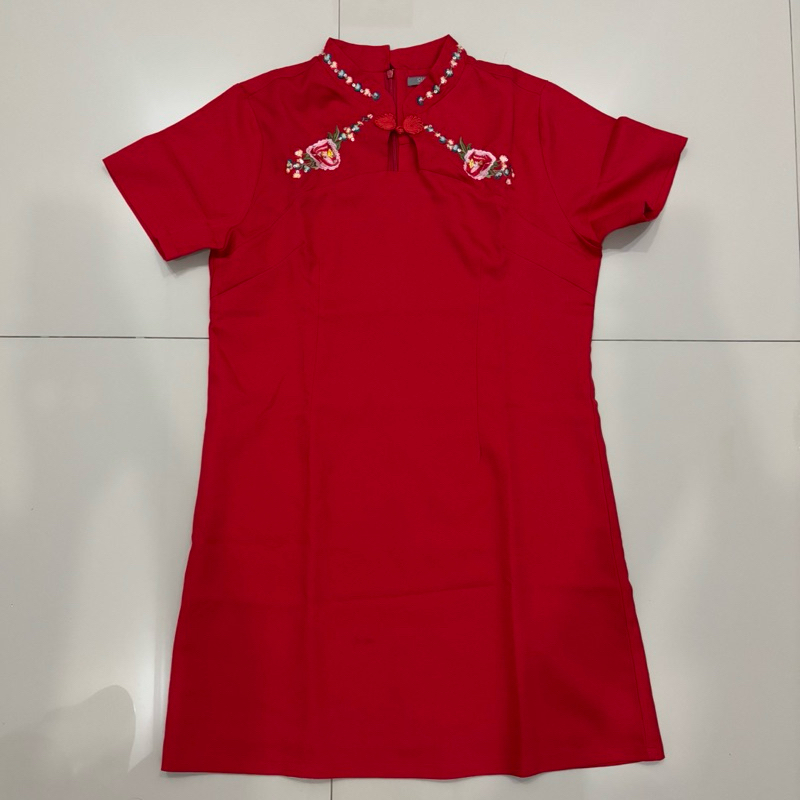 PRELOVED - RED CNY DRESS / Dress Merah Imlek / gaun merah shanghai / chinese party dress sangjit / C