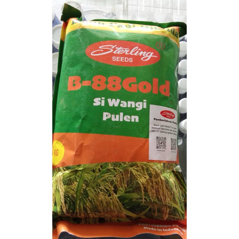 BENIH PADI HIBRIDA B88 Gold 1kg JAMINAN ASLI 100% EXP. AGUST 2026  SL 88 GOLD pulen wangi hasil joss