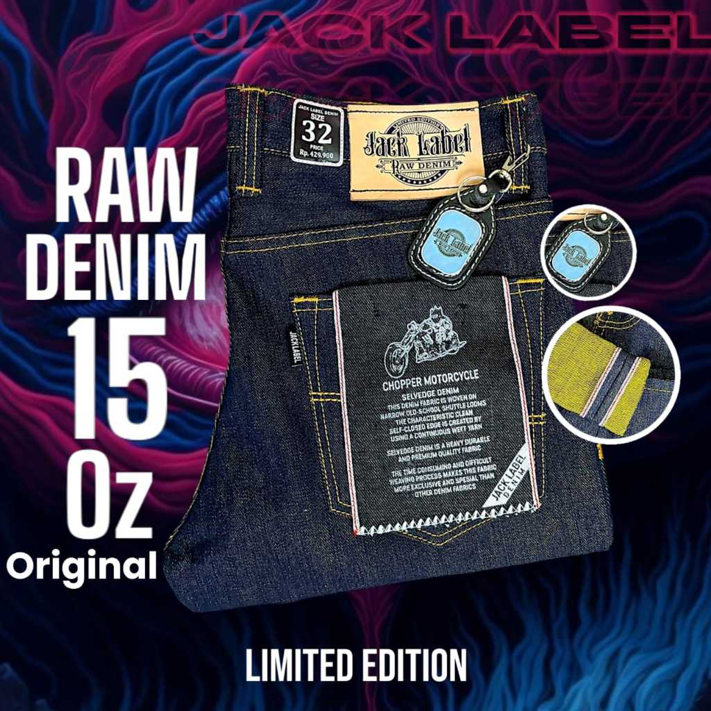 Jack Label Denim Raw 15 Oz Original selvedge accent
