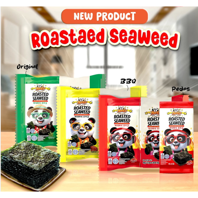 

Norigo Dosirak Rumput Laut Panggang (Roasted Seaweed) 9gr x 2pcs / Snack Nori / Snack Rumput Laut