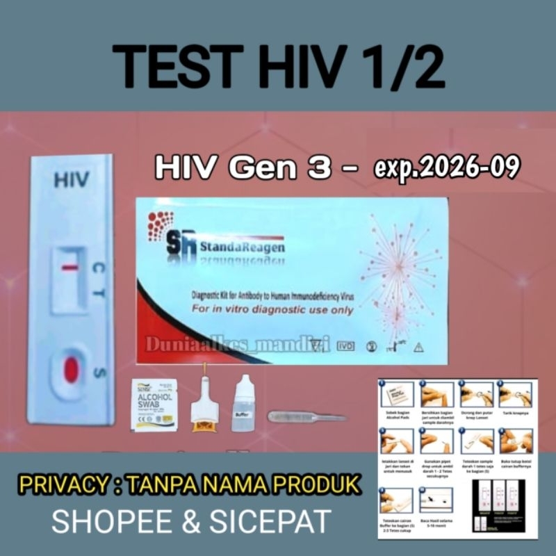 Test HIV 1/2 mandiri - SR l Alat Tes Uji HIV / AIDS mandiri 1 set lenglkap
