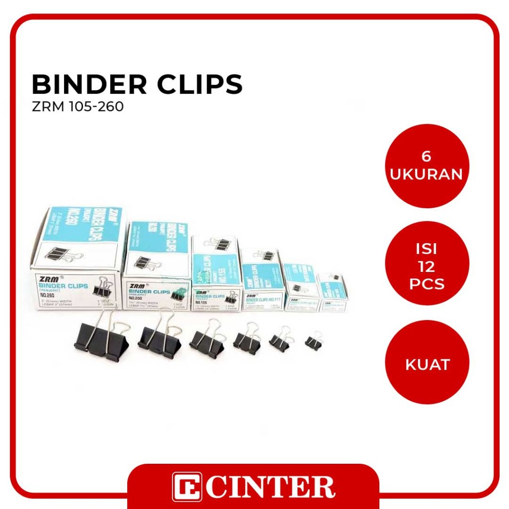 

ZRM - BINDER PAPER CLIP / PENJEPIT KERTAS HITAM ZRM UKURAN VARIAN
