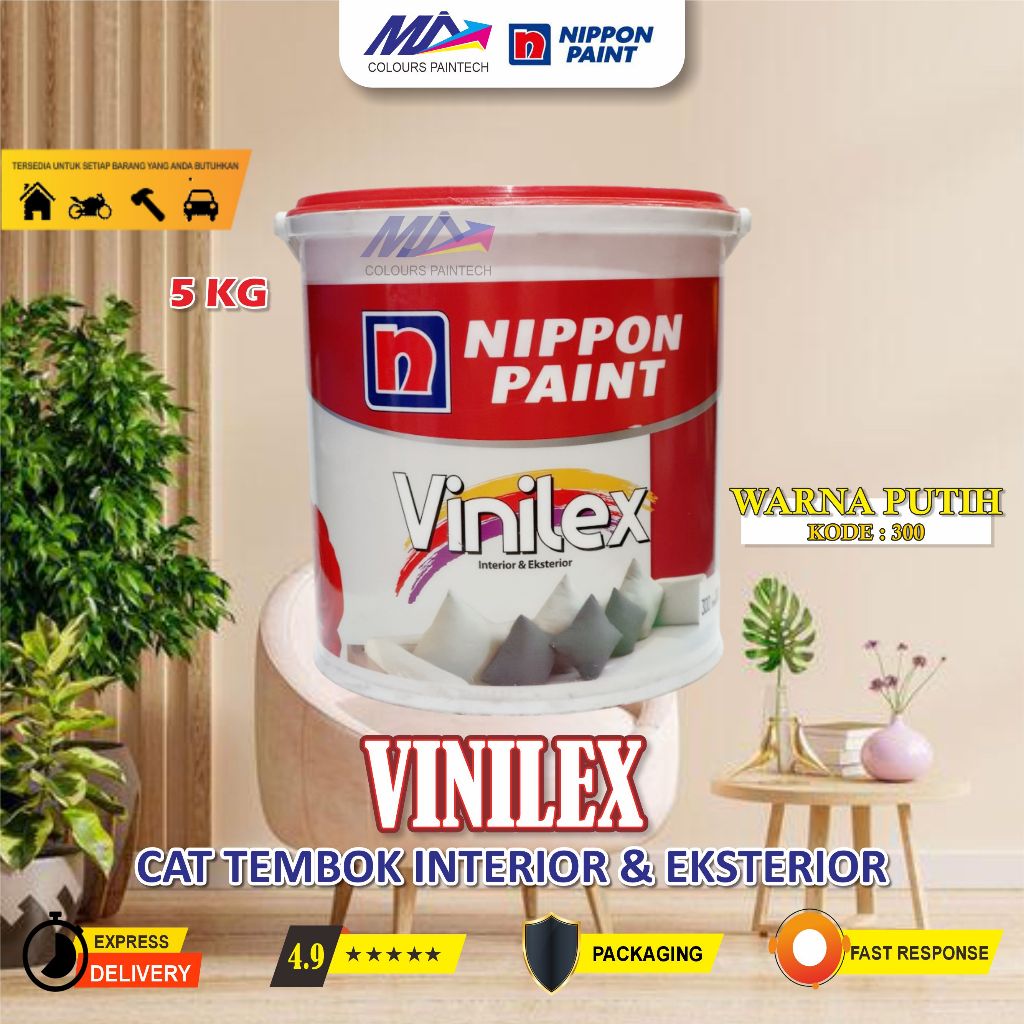 Vinilex 5 kg Cat Tembok interior eksterior / Cat Tembok / Cat Dinding 5kg / Nippon Paint / cat
