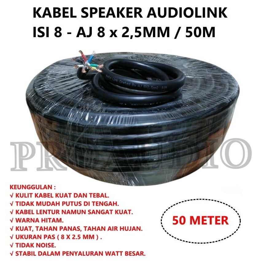 Kabel Speaker Isi 8 AJ 8x2.5MM 8 x 2.5 MM 8 x 2,5 MM Audiolink ORI