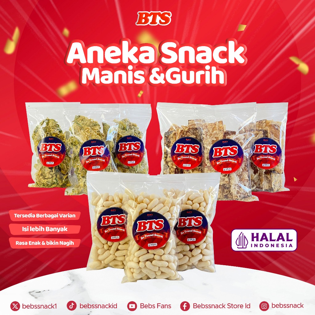 

SERBA 20RIBU! Aneka Cemilan Gurih Manis Berkualitas | Cemilan Murah Renyah Bikin Nagih | BTS Snack Be Trend Snack Bebssnack