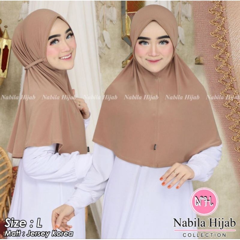 Nabila Hijab Collection Jersey Korea Size L Jersey Korea premium kerudung Bergo Pet