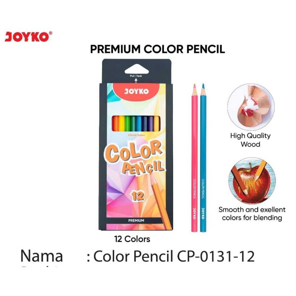 

PENSIL WARNA PANJANG 12 WARNA JOYKO