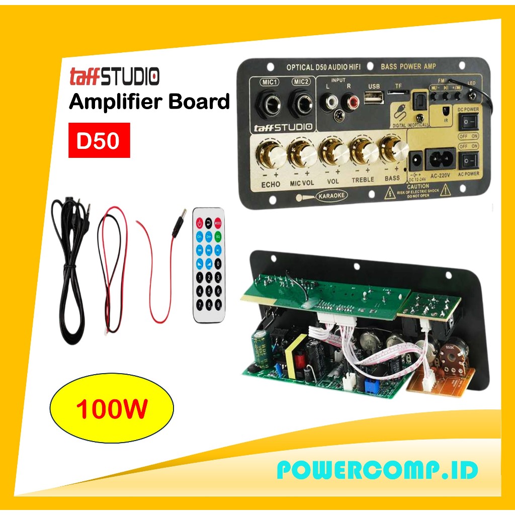 100W Bluetooth 5.0 MP3 Amplifier Board 12V 24V Dual Microphone AMP Module USB TF FM Car Music Bass S