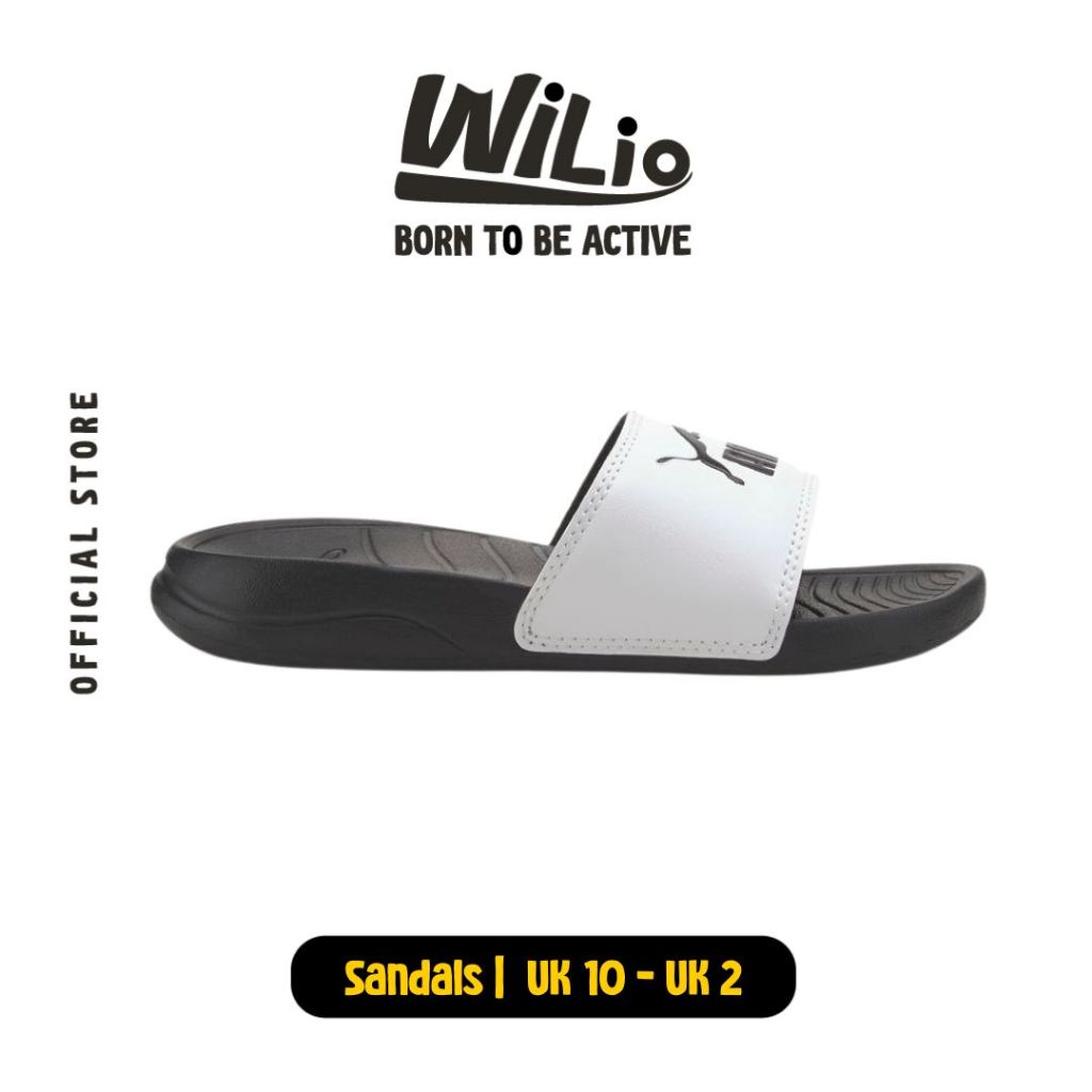 PUMA Popcat 20 Ps Puma White-Puma Black 37231302 - Sandal Anak (Putih)