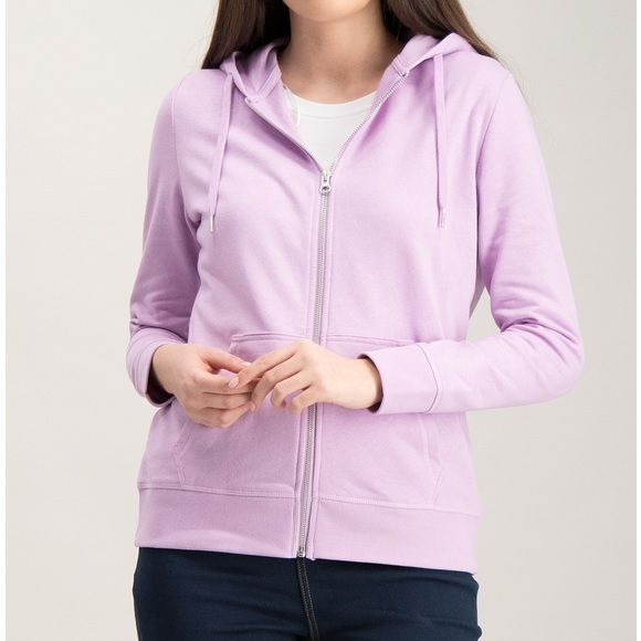 Sweater Lilac Hoodie Wanita Crewneck Unggu Muda Bahan Tebal