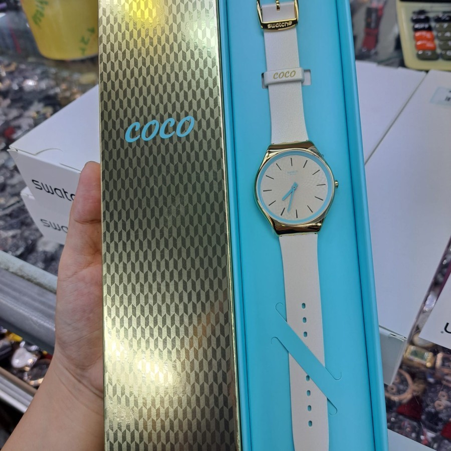 100% original  Jam Tangan SWATCH SYXG127 Skin Coco Ho Blu Analog
