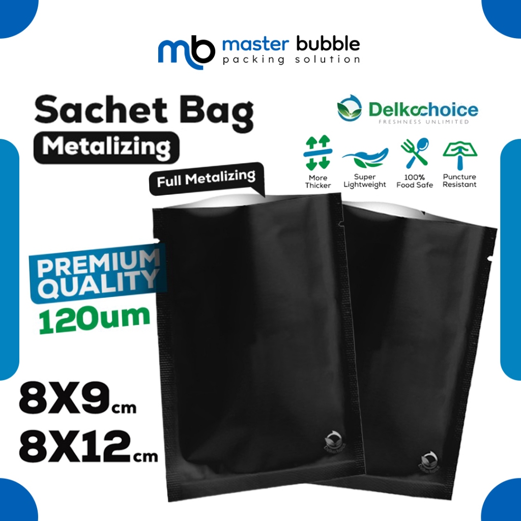 Kemasan Sachet Bag Hitam Full Metalizing Bag Saset Drip Bag Coffee Bumbu - Delkochoice