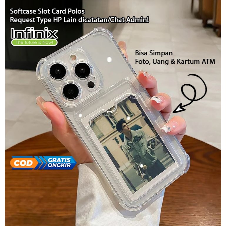 Softcase SlotCard Case Bening Polos For INFINIX SMART 5 SMART 6 SMART 7 SMART 8 PRO HOT 10 PLAY HOT 
