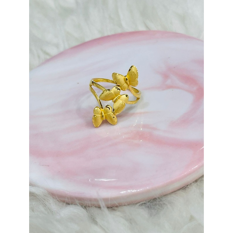 cincin kupu kupu dove silang tiga uk 15 stngah emas asli kadar 875