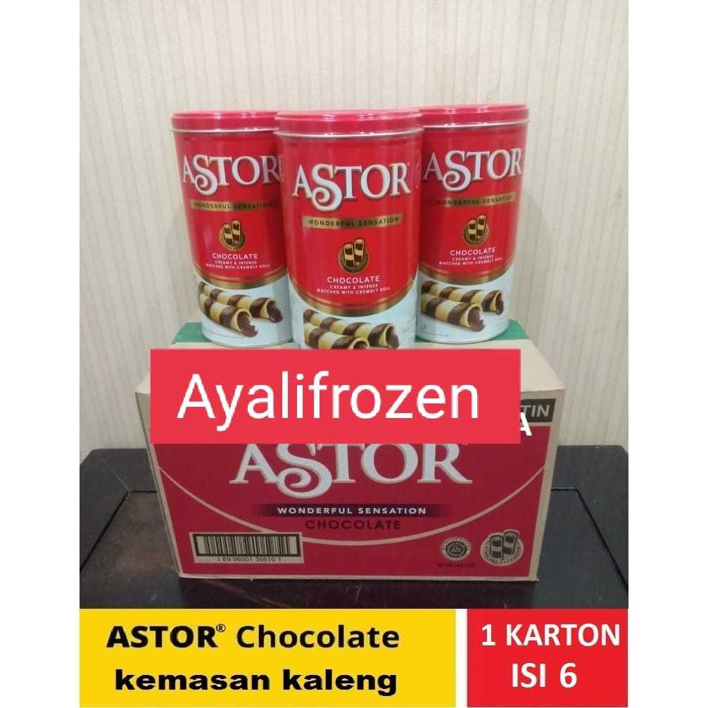 

Astor double coklat 330gr per dus / astor kaleng wafers mayora dus isi 6