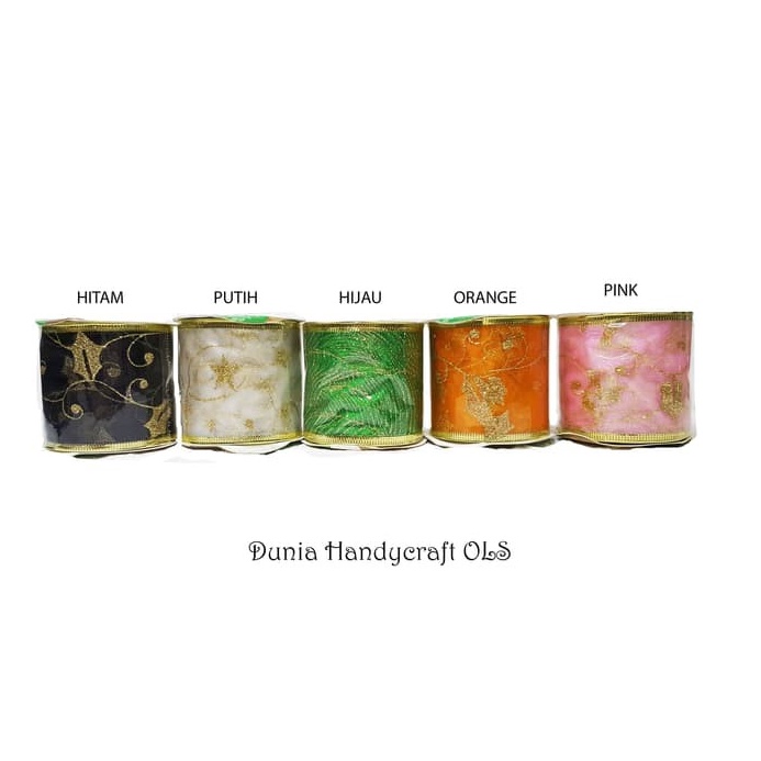 

Belanja Lebih Hemat Pita Natal Bless 25 inch Lis Emas Berkawat Glitter Elegan Dekor