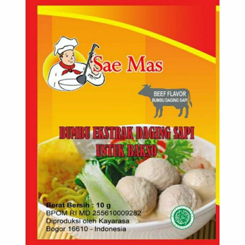 

Saemas Beef Powder 10 Gram ( 1 dos isi 120 bks )