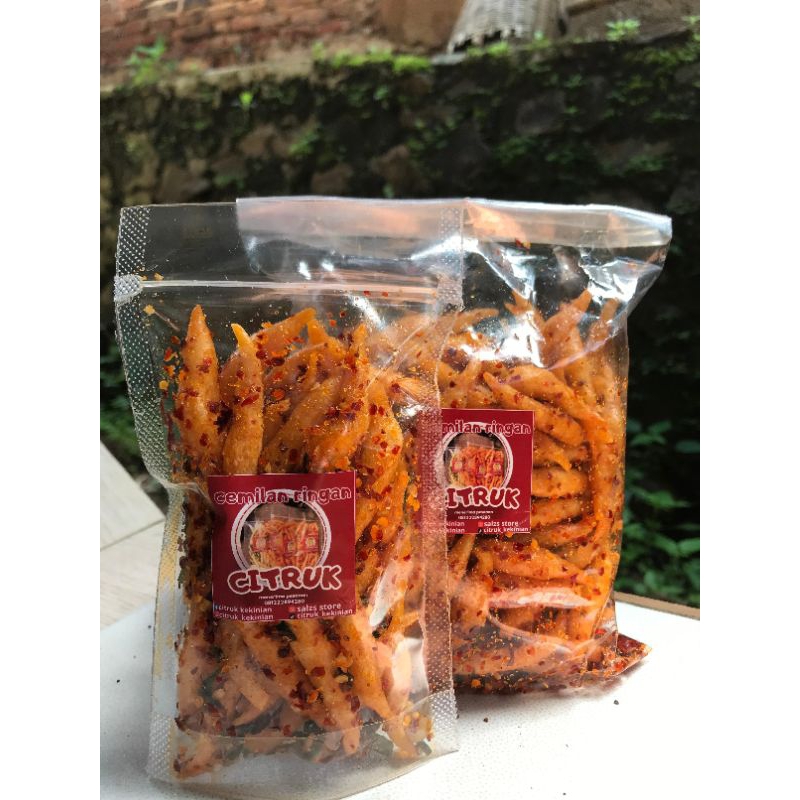 

kemasan doble pouch.varian pedas daun jeruk