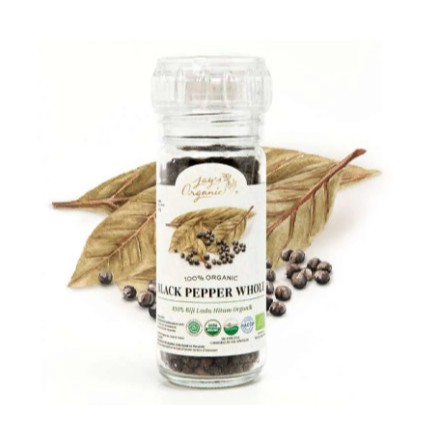 

lada merica hitam utuh ORGANIK whole black pepper grinder jays 50